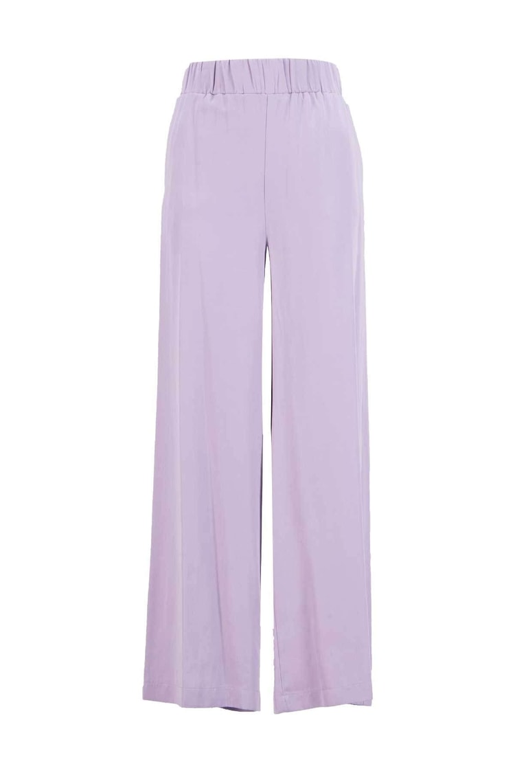 Lila Tencel Yüksek Bel Rahat Kesim PantolonST050S2040301