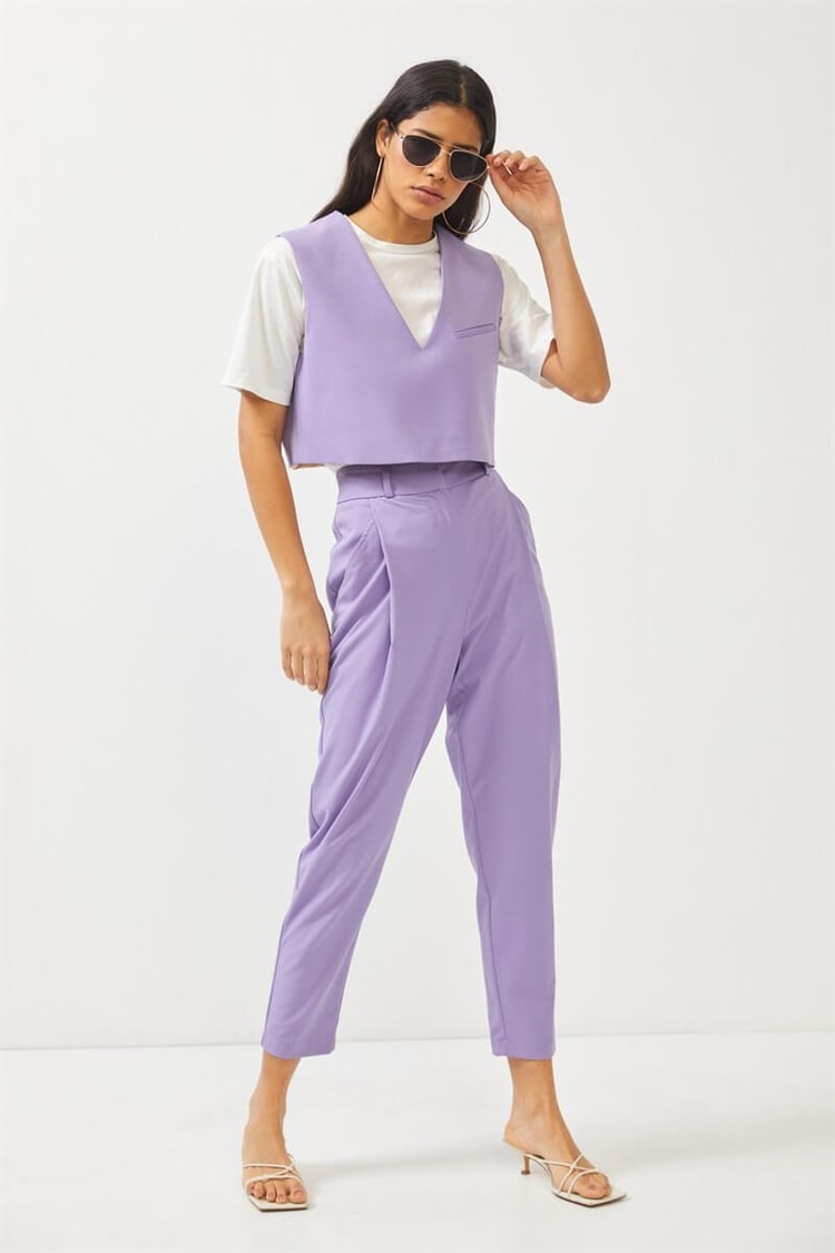 Lila Yelek Pantolon TakımST060W30630002
