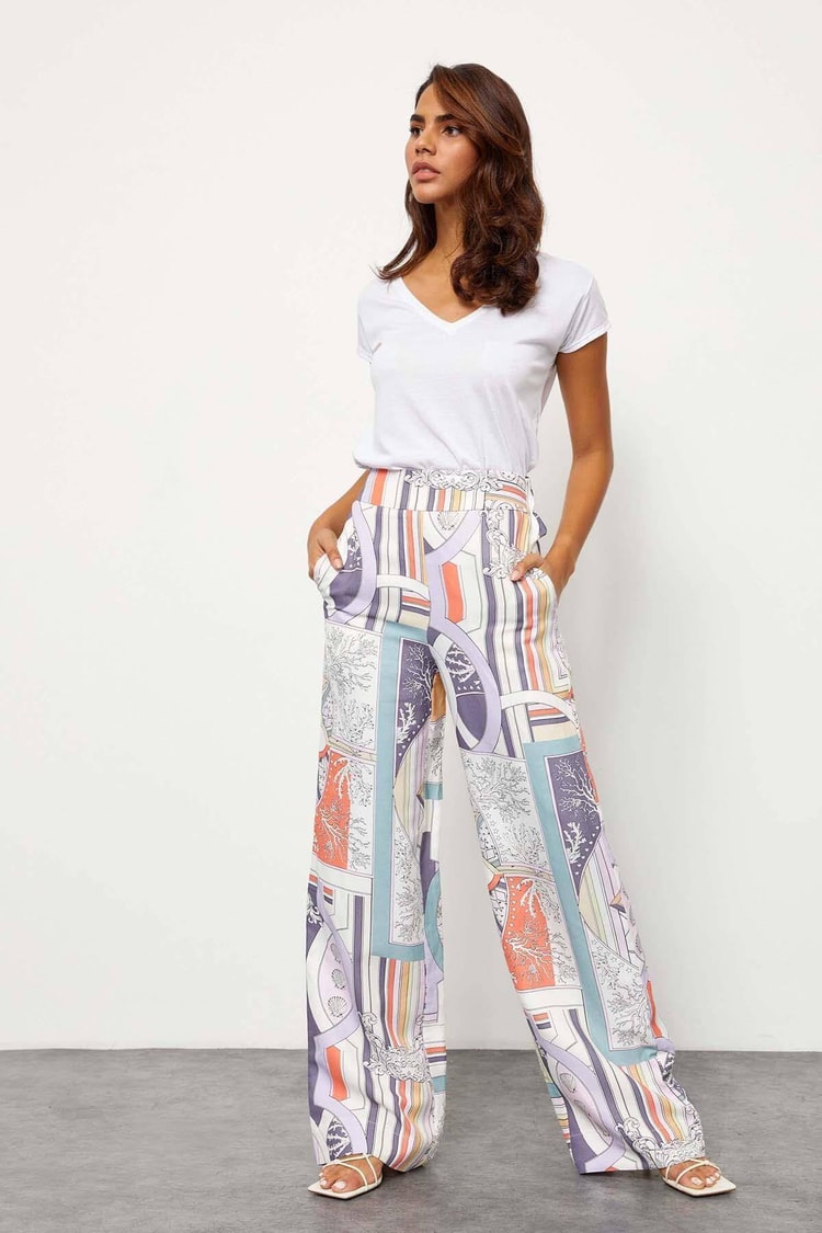 Lila Yüksek Bel Bol PantolonST060S20484001