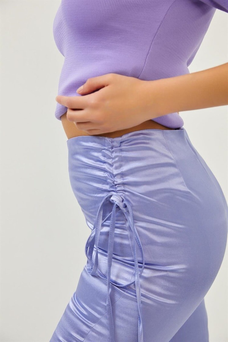 Lila Yüksek Bel Saten PantolonST060S20531001