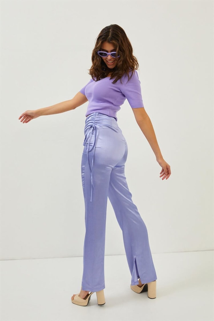 Lila Yüksek Bel Saten PantolonST060S20531001