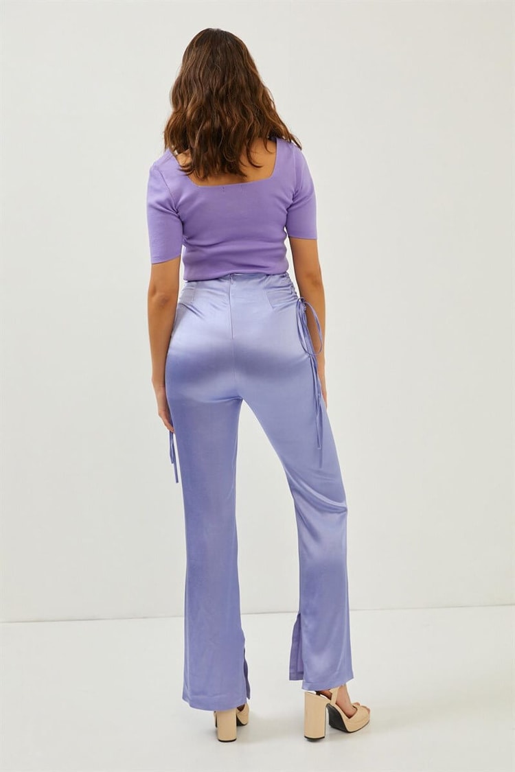 Lila Yüksek Bel Saten PantolonST060S20531001