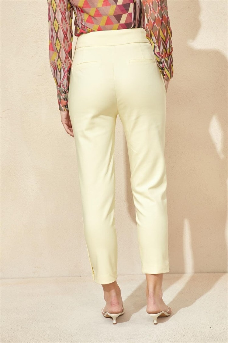 Limon Kremi Yüksek Bel Çıtçıtlı PantolonST050S20430001