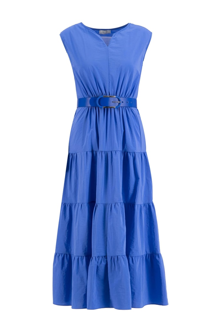 Marina Mavisi Midi Boy Kemerli ElbiseST060S4010081