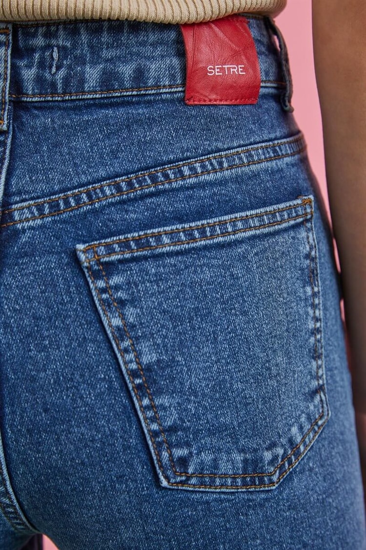Mavi Paça Detaylı Yüksek Bel Fit JeanST060W31628001