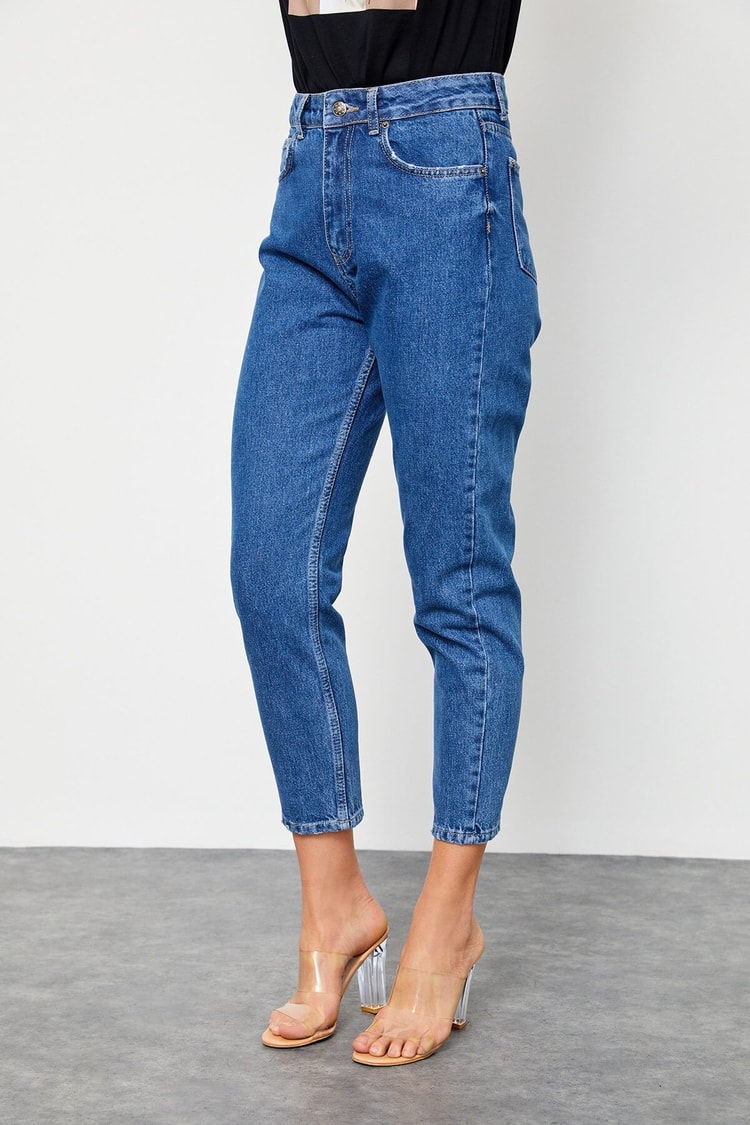 Mavi Yüksek Bel Cepli JeanST060S20437009