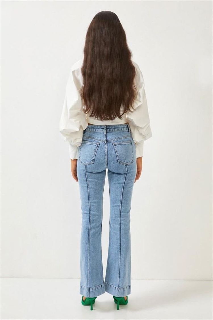 Mavi Yüksek Bel Flare JeanST060S31683001