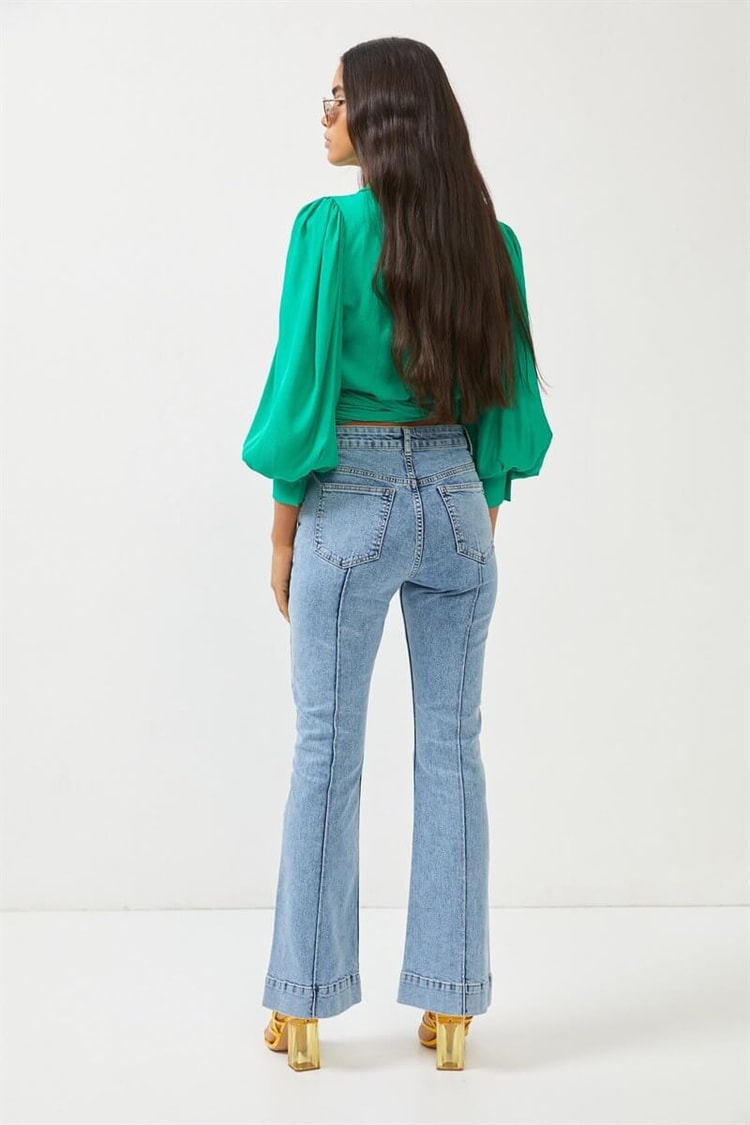 Mavi Yüksek Bel Flare JeanST060S31683001