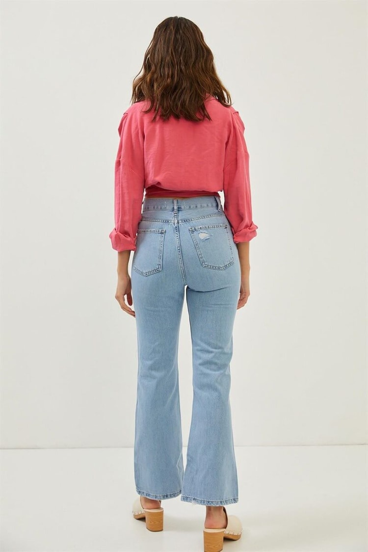Mavi Yüksek Bel Flare JeanST060S31684001