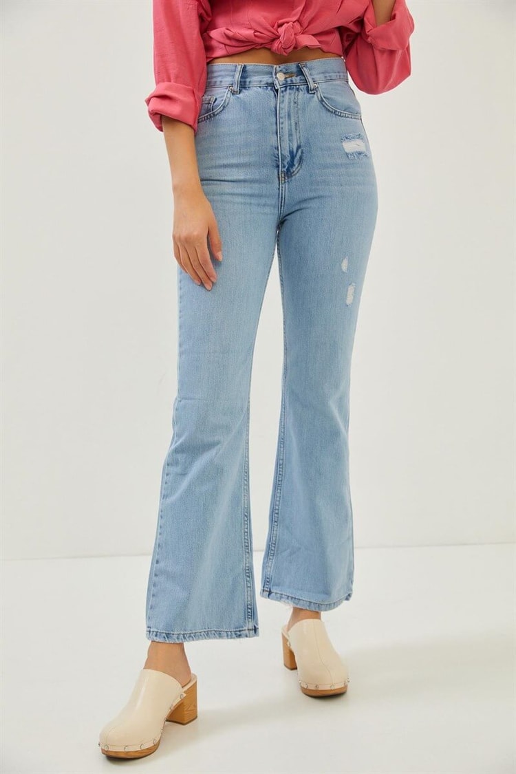 Mavi Yüksek Bel Flare JeanST060S31684001
