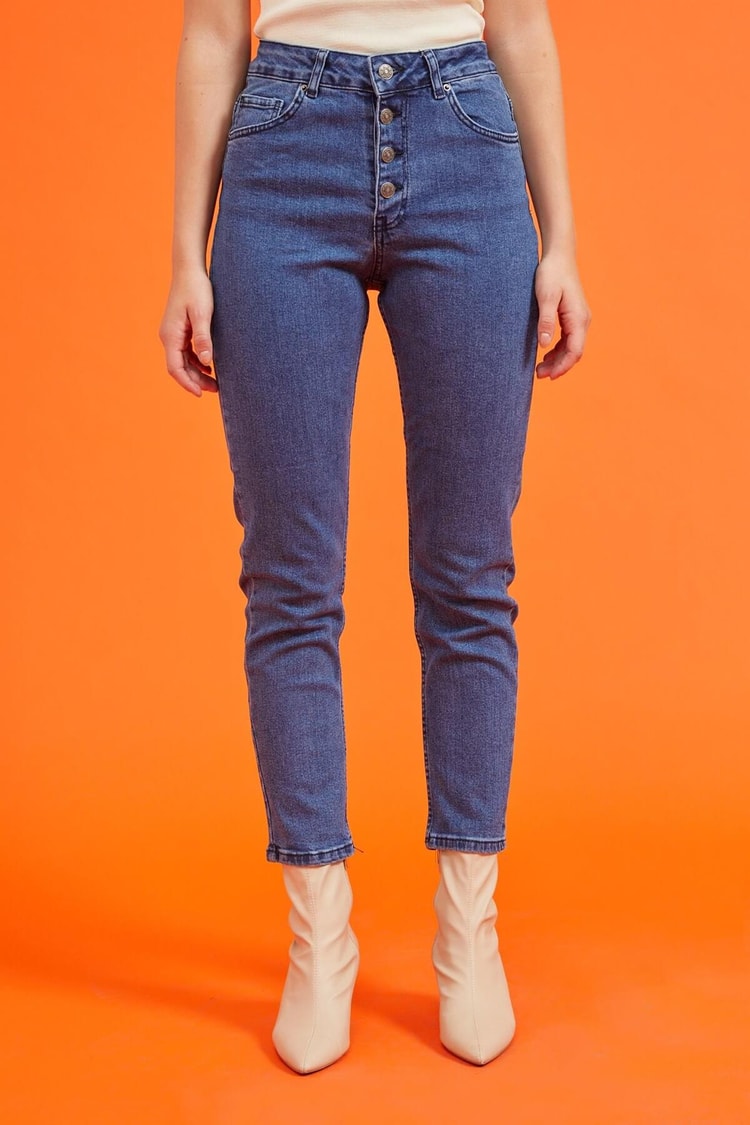 Mavi Yüksek Bel Mom Fit JeanST060W20572006