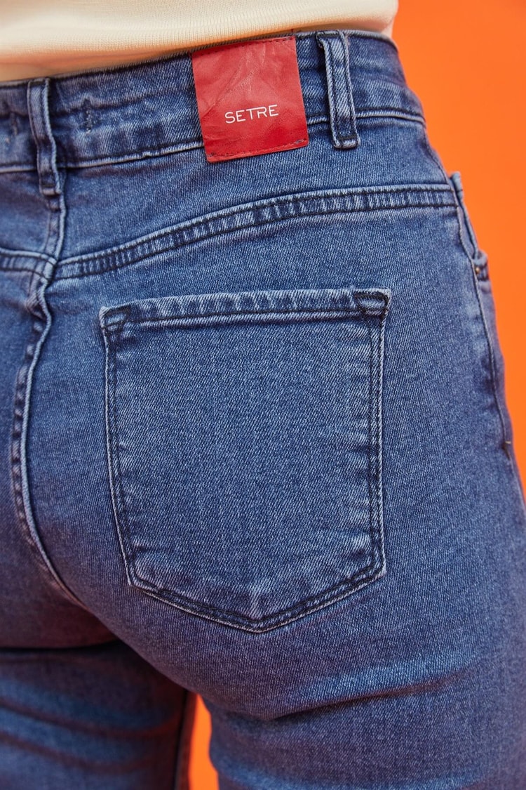 Mavi Yüksek Bel Mom Fit JeanST060W20572006