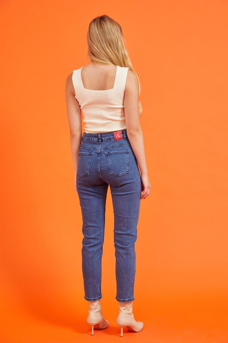 Mavi Yüksek Bel Mom Fit JeanST060W20572006