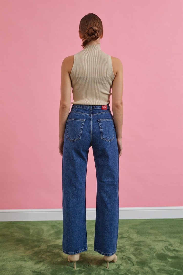 Mavi Yüksek Bel Wide Leg JeanST060W31627001