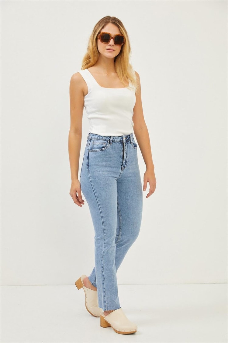 Mavi Yüksek Bel Yıkama JeanST060W31629001