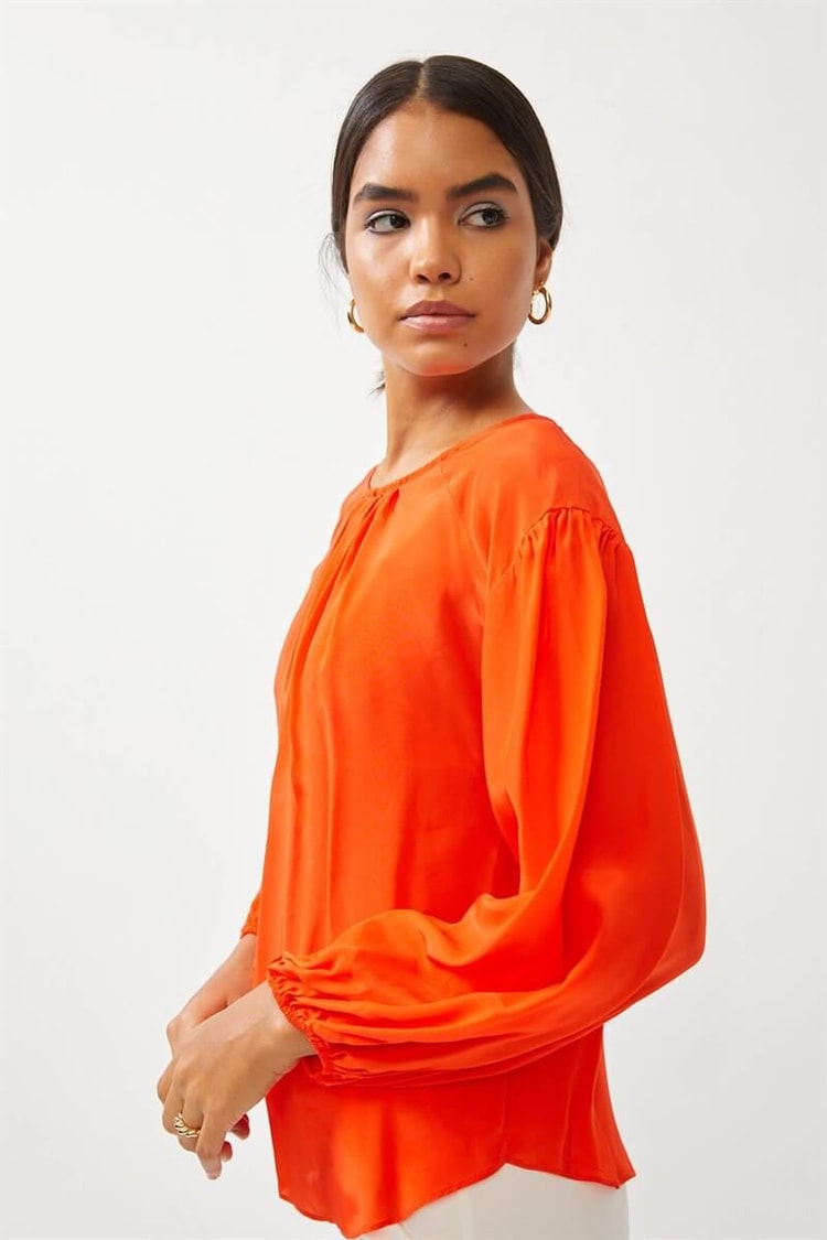 Mercan Yakası Drape Detaylı BluzST060S30664001