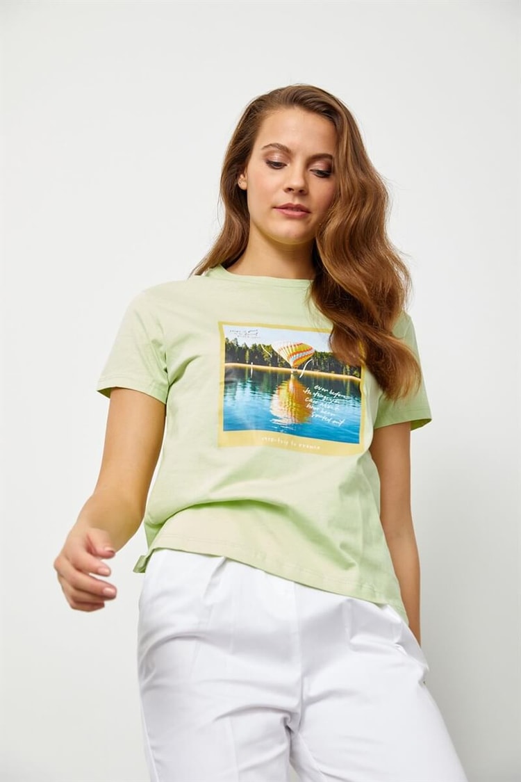 Mint Baskılı Kısa Kol T-ShirtST060S71190004
