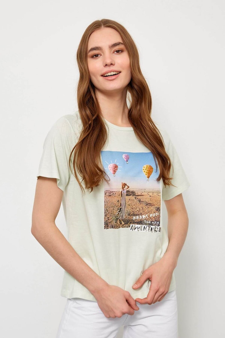 Mint Kısa Kol Baskılı T-ShirtST060S71228004