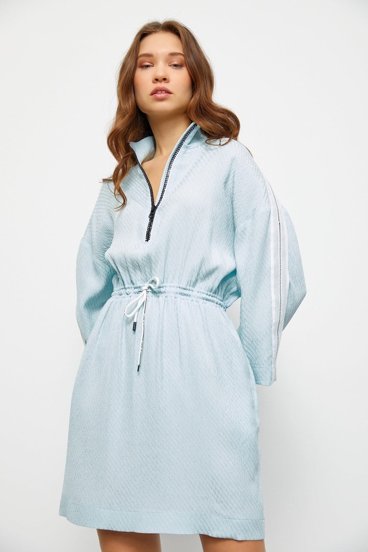 Mint Rayon Fermuar Detaylı Beli Lastikli ElbiseST050S4010541