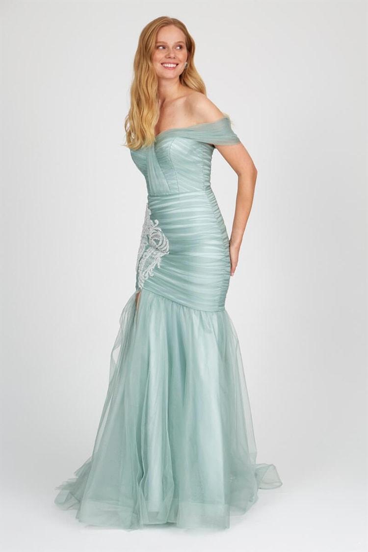 Mint Straplez Kolsuz Maxi Abiye ElbiseST050S0227401