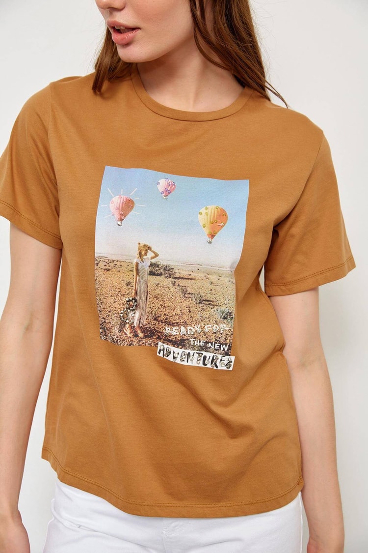 Moka Kısa Kol Baskılı T-ShirtST060S71228004