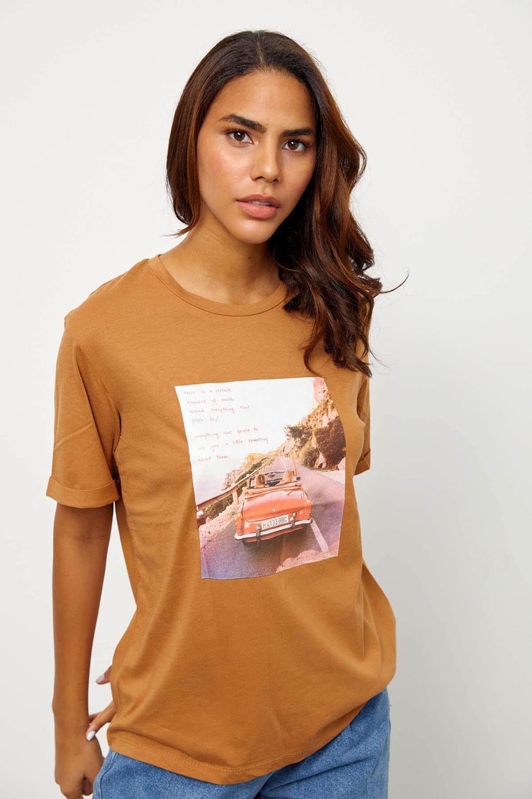 Moka Kısa Kol Baskılı T-ShirtST060S71243004
