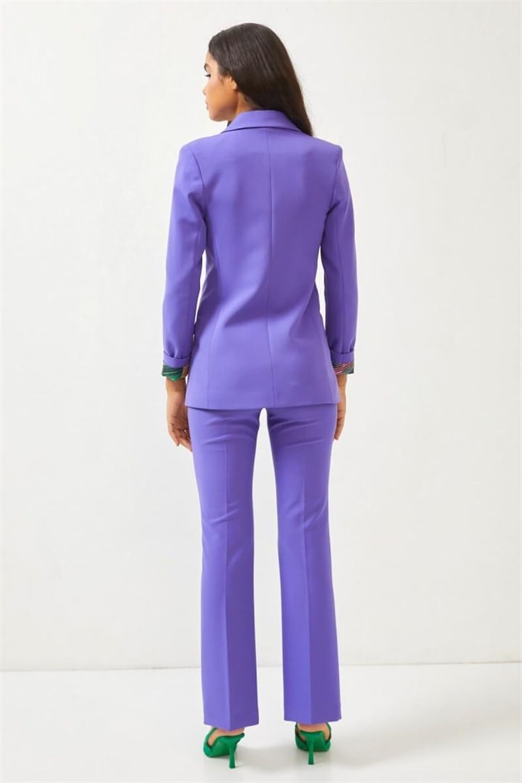 Mor Astarlı Blazer Ceket Pantolon TakımST060S90316002
