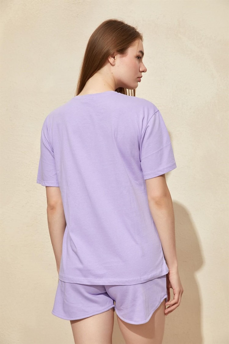 Mor Basic T-Shirt Şort TakımST060S84102001