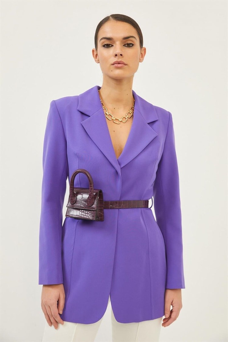 Mor Bel Çantası Detaylı Mono Yaka Blazer CeketST070S90380001