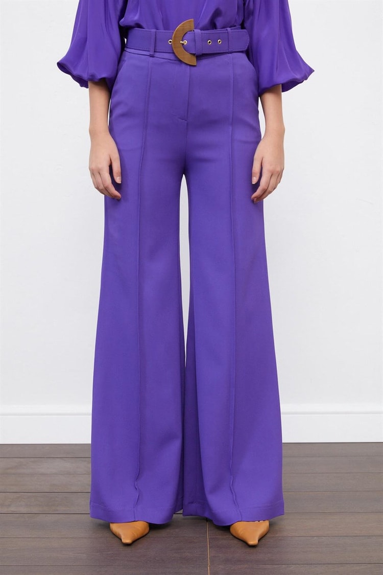 Mor Kemerli İspanyol Paça PantolonST060W20561001