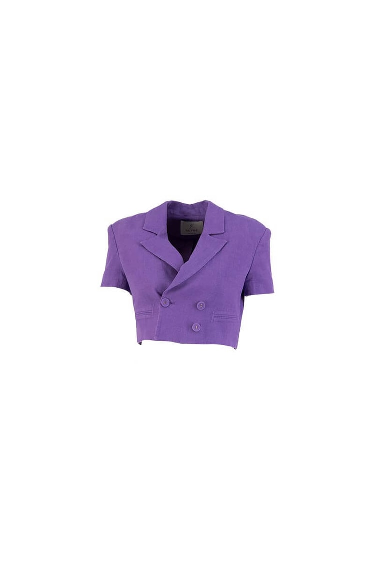 Mor Kısa Kollu Crop CeketST060S90309001