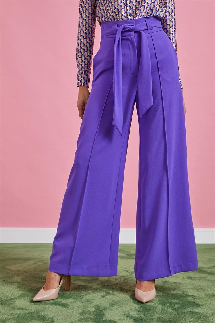 Mor Kuşaklı İspanyol Paça PantolonST060W20597001