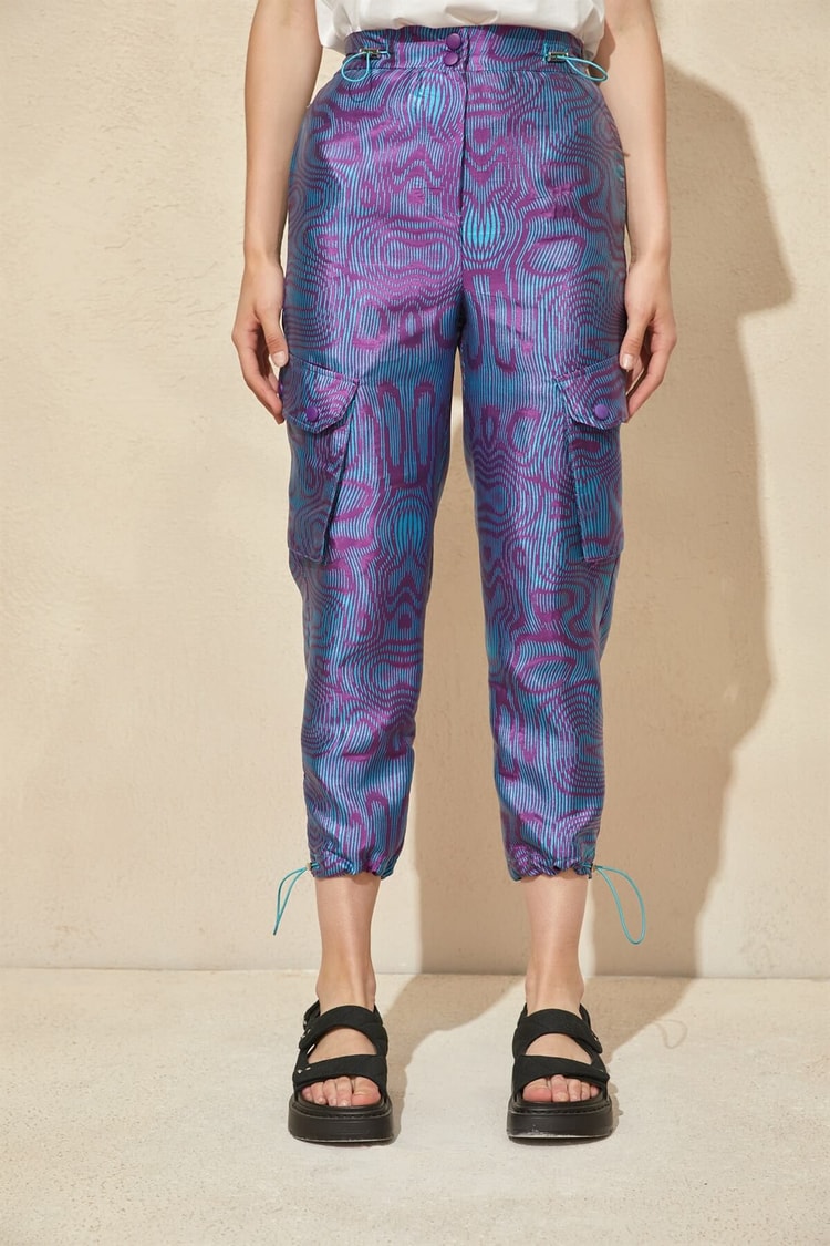 Mor-Yeşil Jogger Jakarlı PantolonST050S2039701