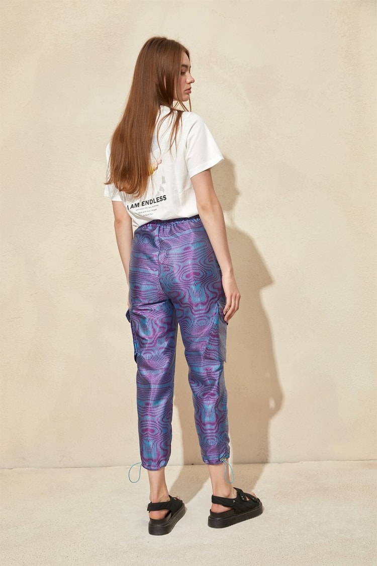 Mor-Yeşil Jogger Jakarlı PantolonST050S2039701