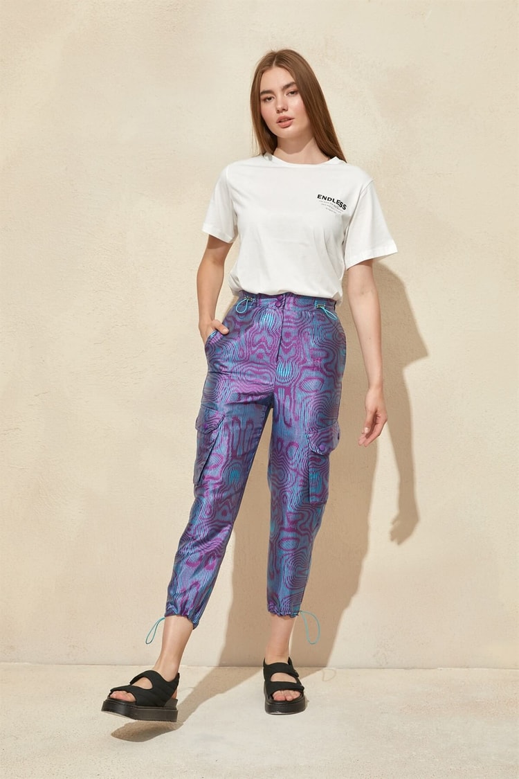Mor-Yeşil Jogger Jakarlı PantolonST050S2039701