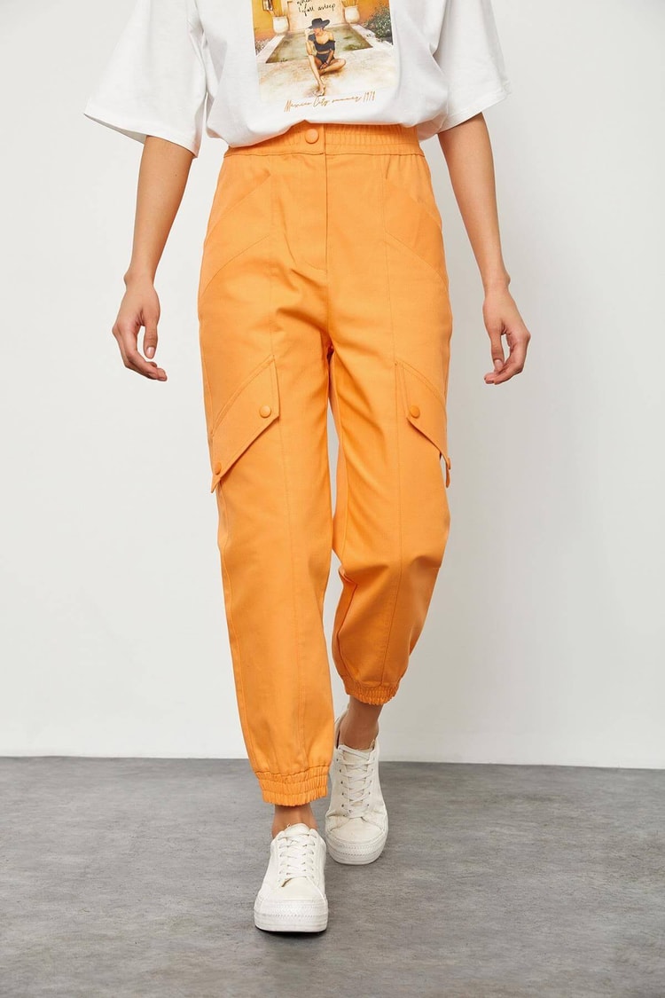 Oranj Beli Lastikli Jogger PantolonST050S2040401
