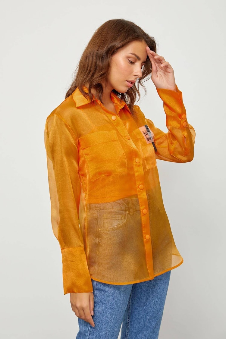 Oranj Çıtçıtlı Organze GömlekST050S5514701