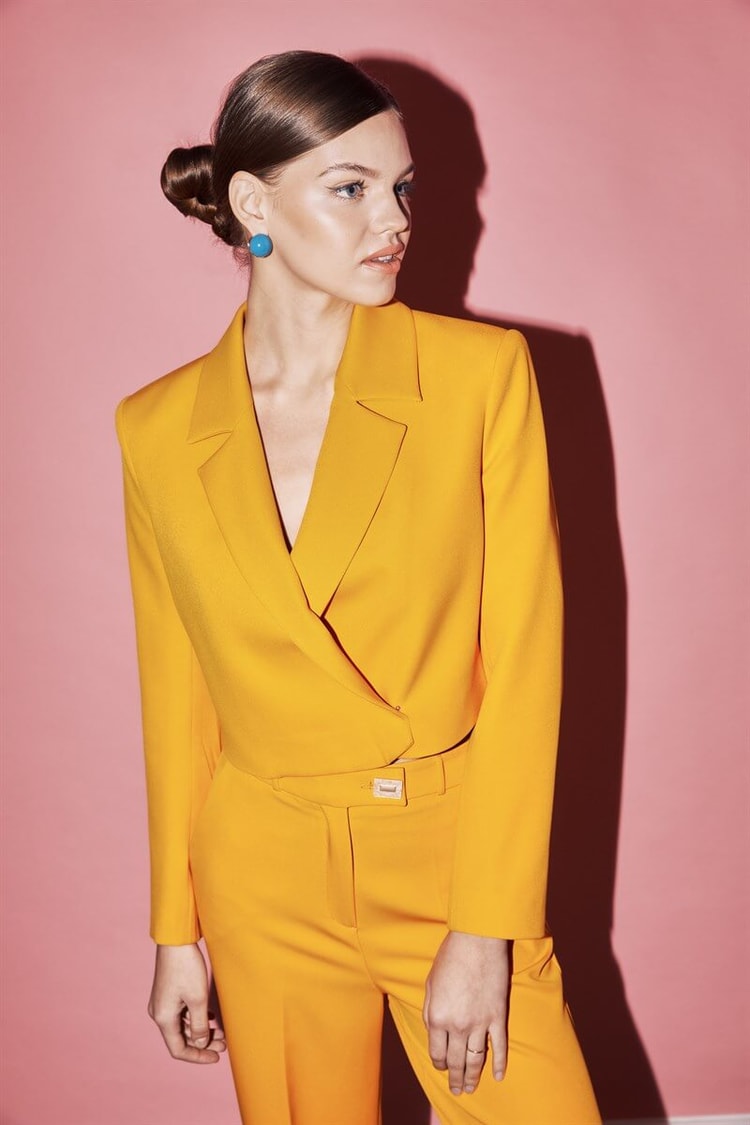Oranj Crop Ceket Palazzo Pantolon TakımST060S90308002