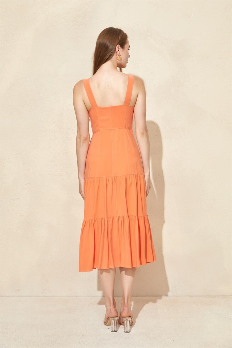 Oranj Kalın Askılı Midi ElbiseST060S40115201