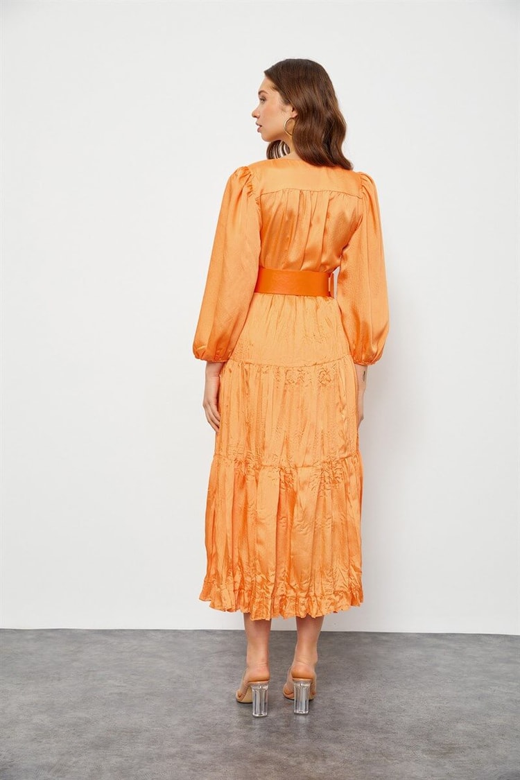 Oranj Kemerli Midi Boy ElbiseST050S4010531