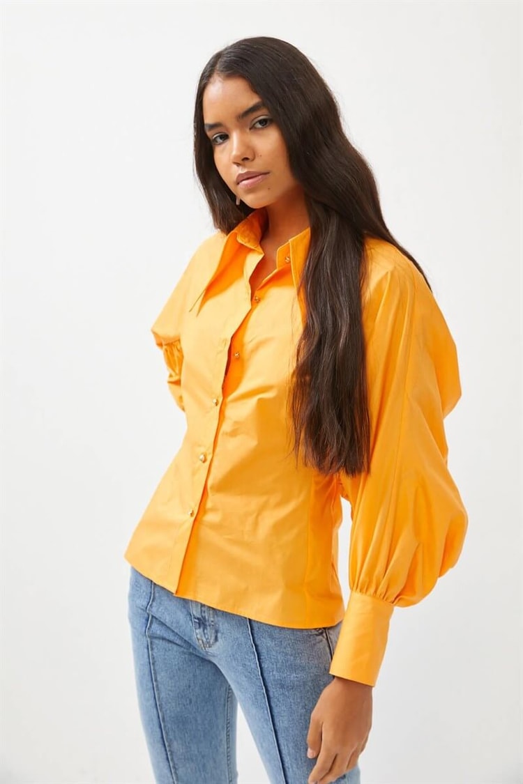 Oranj Kol Detaylı GömlekST060S55213001