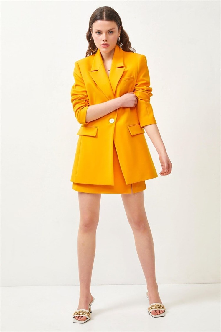 Oranj Mono Yaka Blazer Ceket Mini Etek TakımST060S90001002