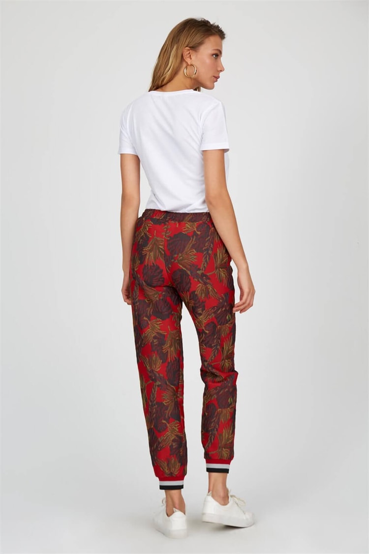 Oranj-Sax Bel Beli Bağcıklı Jakarlı Bileği Dar Jogger PantolonST040W200681