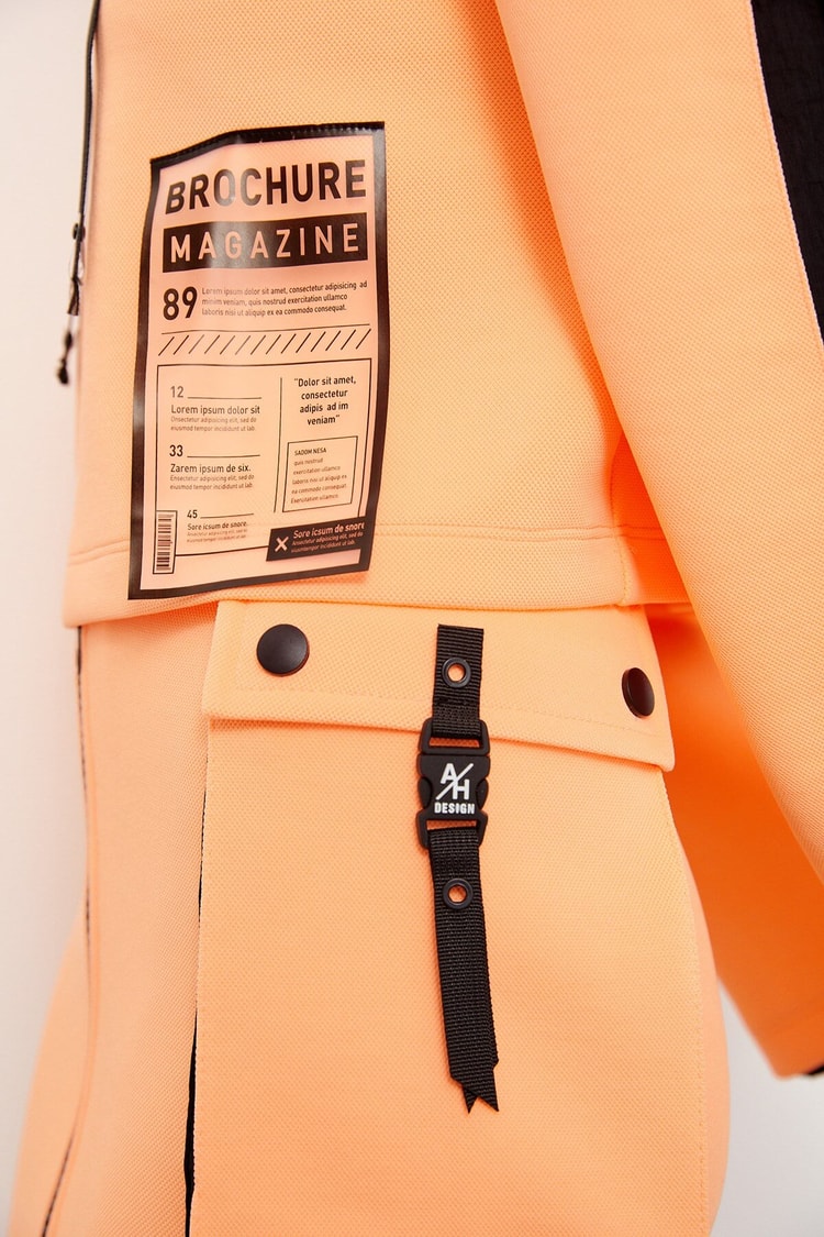 Oranj-Siyah Yüksek Bel Fermuarlı Mini EtekST060S50197001