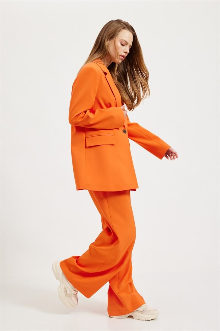 Oranj Tek Düğmeli Pantolonlu TakımST070W90487002