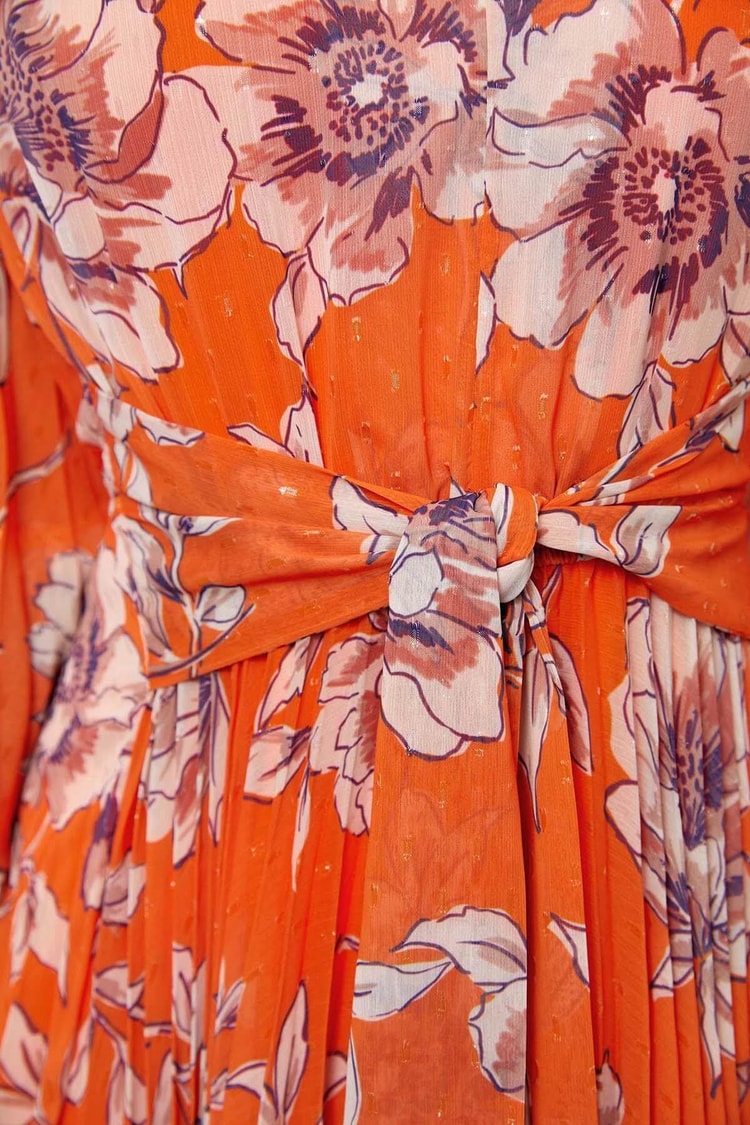 Oranj V Yaka Piliseli ElbiseST050S40102802
