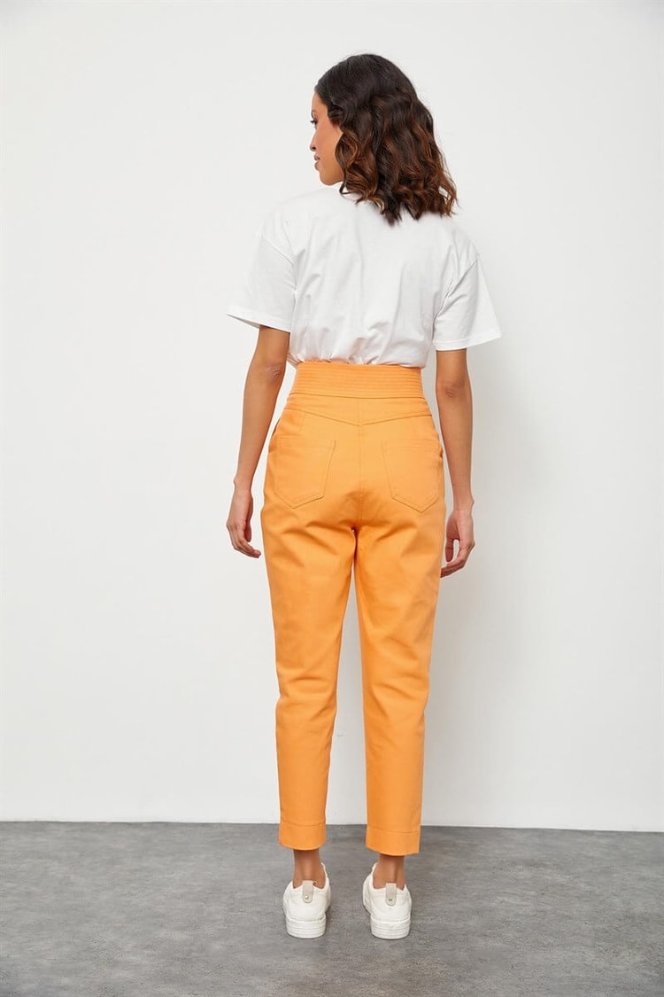 Oranj Yüksek Bel Fermuarlı PantolonST050S2040801