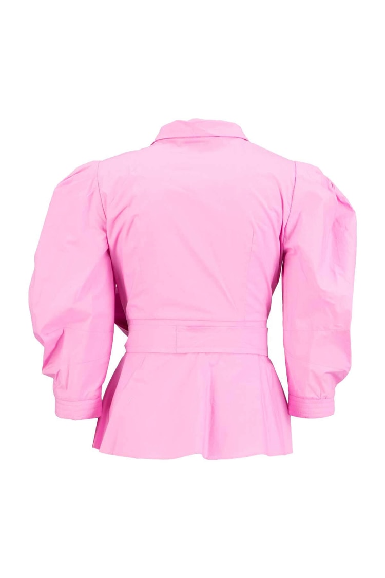 Pembe Bağcık Detaylı Poplin BluzST060S3051901