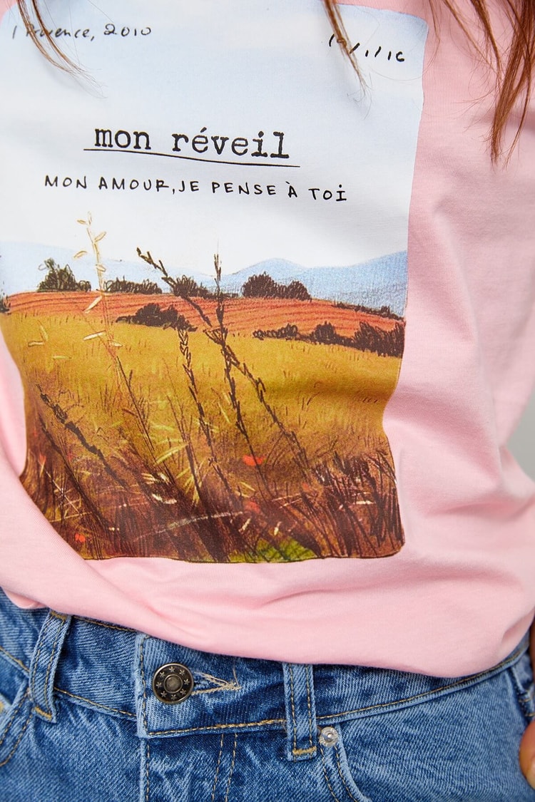 Pembe Baskılı Kısa Kol T-ShirtST060S71190011