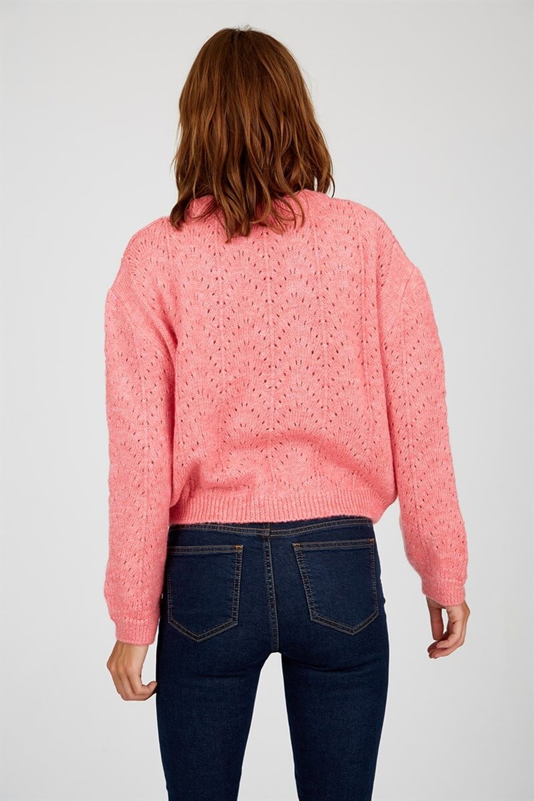 Pembe Bisiklet Yaka Uzun Kol TrikoST040W940182